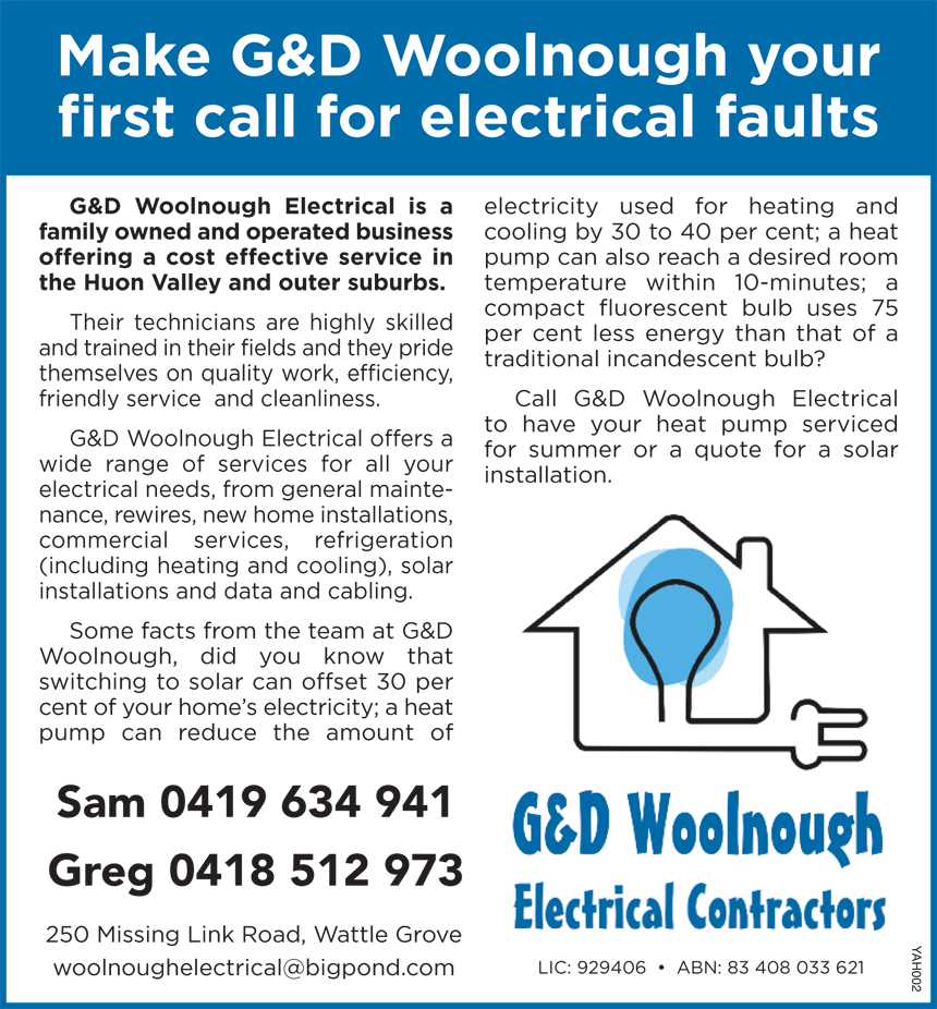 Make G&D Woolnough your first call for electrical faults